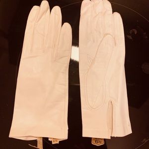 Cream colored Italian leather gloves.